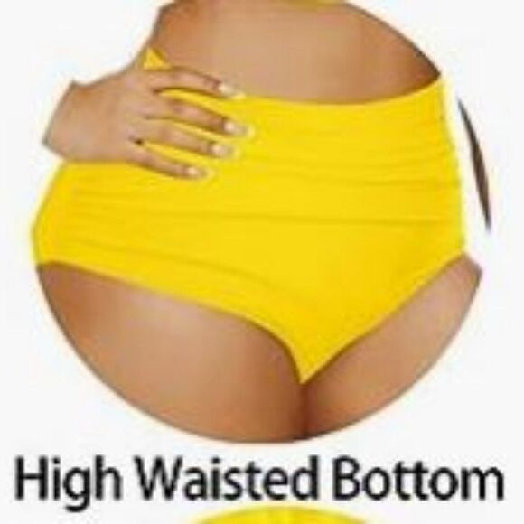 Daci Plus Size Bikini High Waisted Ruffle Two Piece Swimsuits Tummy Control - Picture 4 of 5